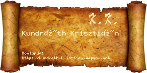 Kundráth Krisztián névjegykártya