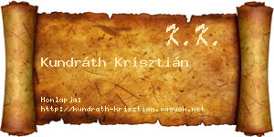 Kundráth Krisztián névjegykártya